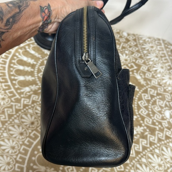 COACH Taylor Bowler Satchel WOOL/LEATHER Black MSRP 498 - Picture 6 of 14